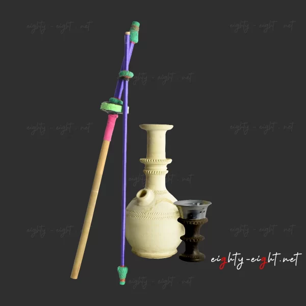 قدو فخار مع قلم بنفسجي