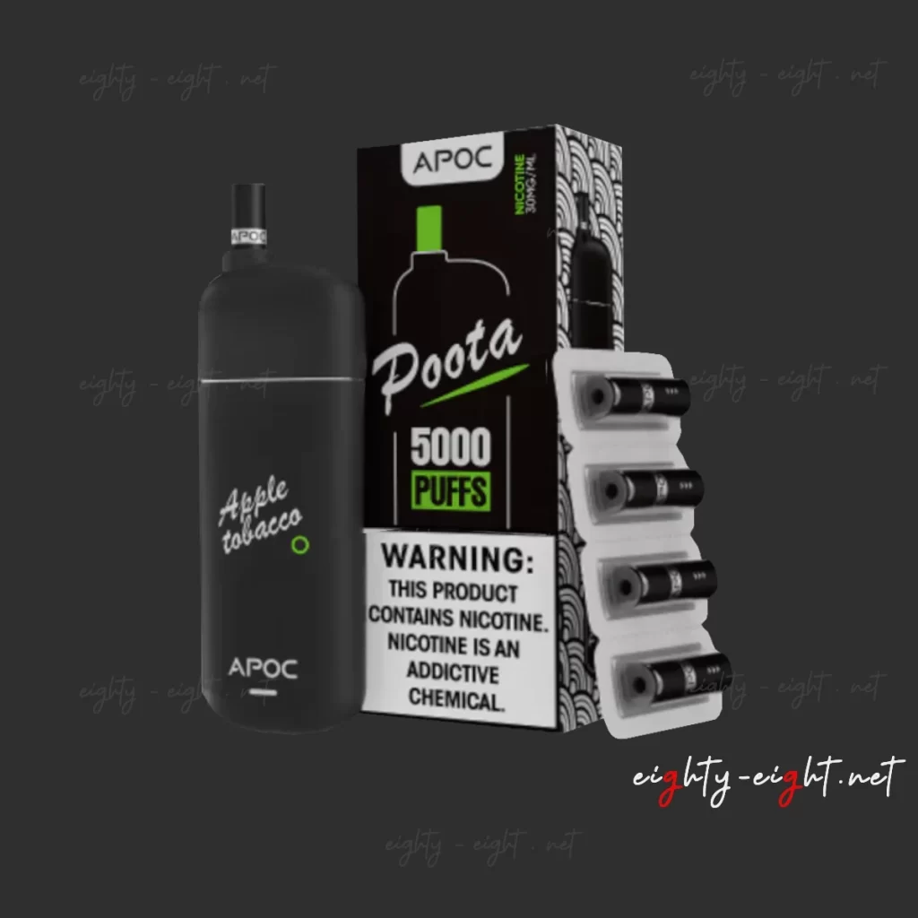 Poota Vape 5000 Puffs Apple Tobacco Flavor من متجر ايتي ايت للوازم التدخين