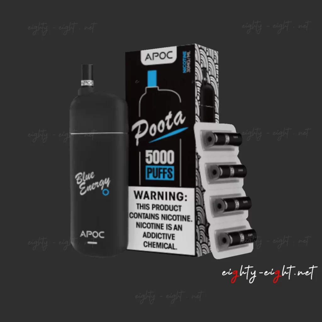 Poota Vape 5000 Puffs Blue Energy Flavor من متجر ايتي ايت للوازم التدخين