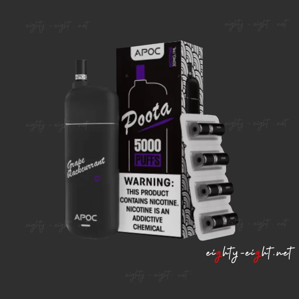 Poota Vape 5000 Puffs Grape Blackcurrant Flavor من متجر ايتي ايت للوازم التدخين