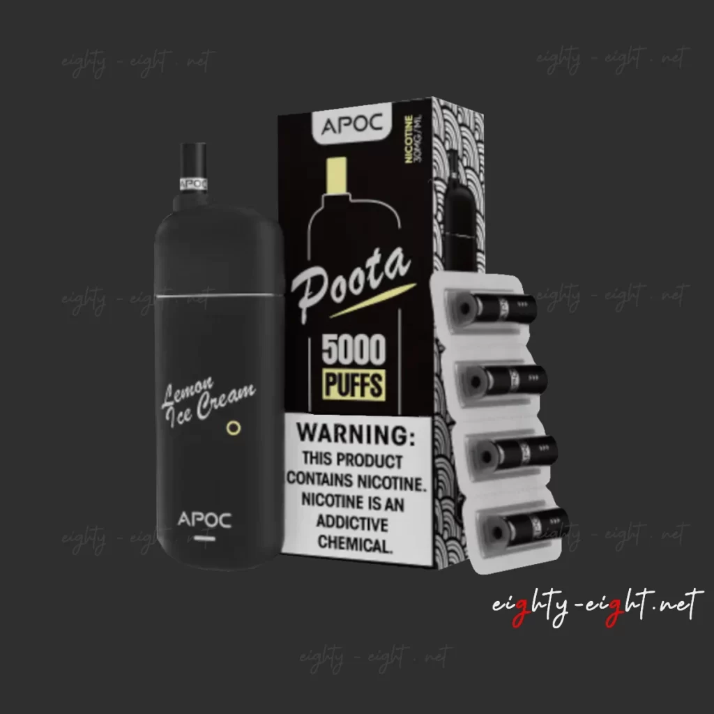 Poota Vape 5000 Puffs Lemon Ice Cream Flavor من متجر ايتي ايت للوازم التدخين