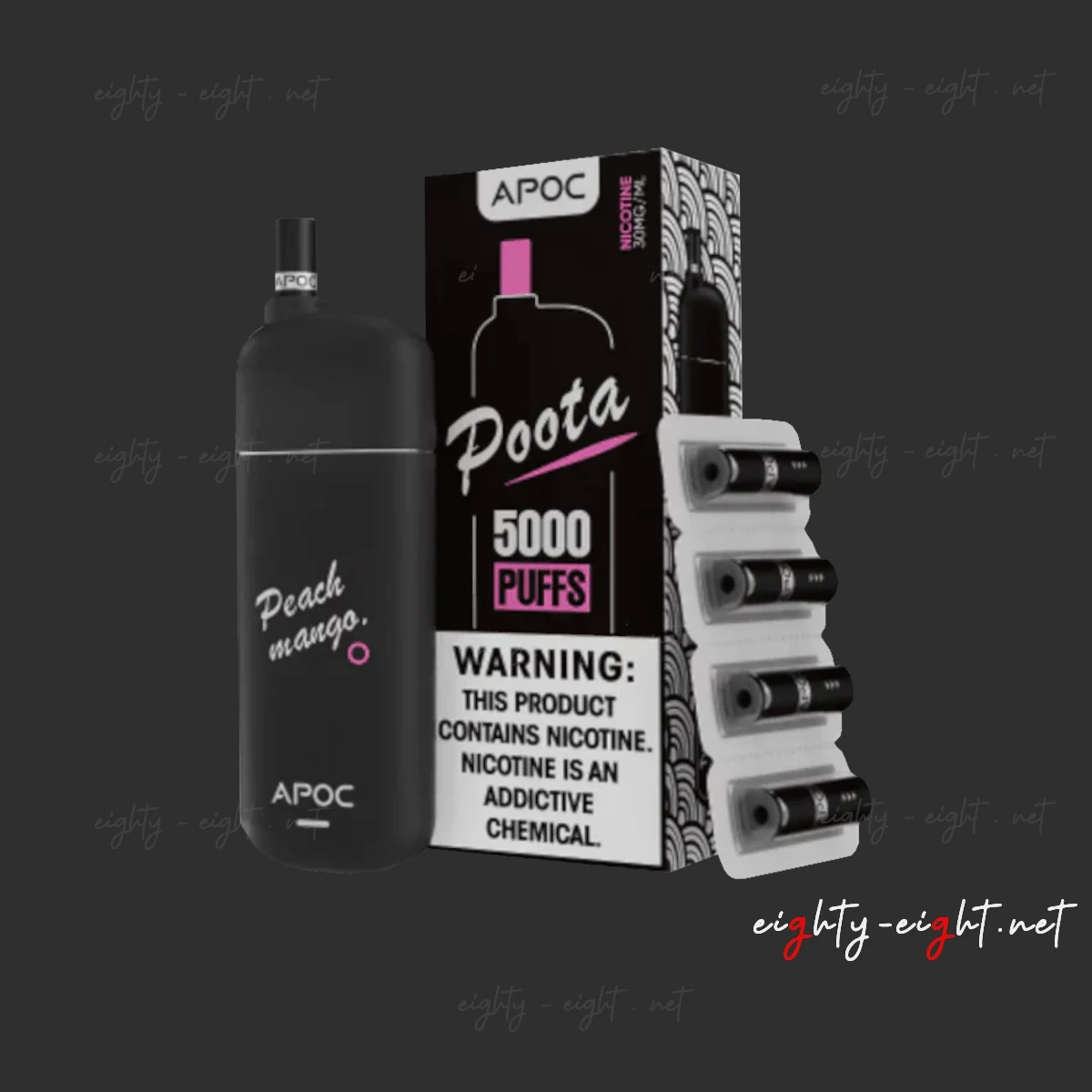 Poota Vape 5000 Puffs Peach Mango Flavor من متجر ايتي ايت للوازم التدخين