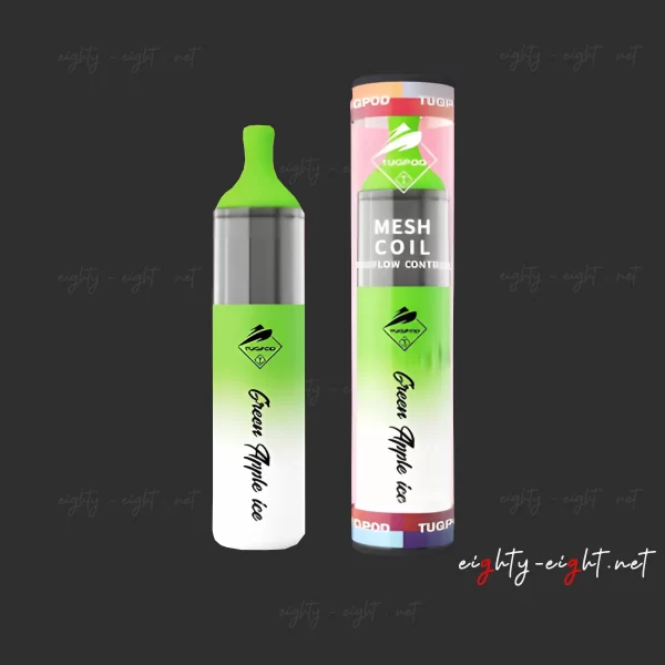 Tugboat EVO 4500 Puffs Green Apple Ice - تاق بوت 4500 سحبه